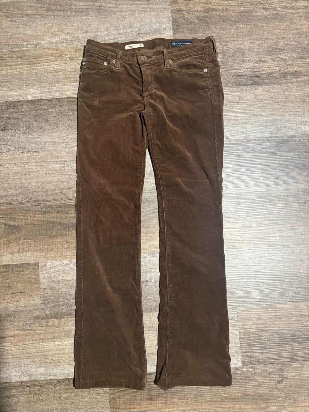 AG Adriano Goldschmied Women's Brown Boot Cut Corduroy Jeans